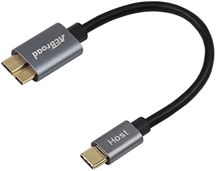 [2 חבילה] כבל USB-C באורך קצר עד מיקרו USB 3.0, סוג C זכר ל- Micro USB 3.0 כבל חיבור, החלפת כבל נהג קשה